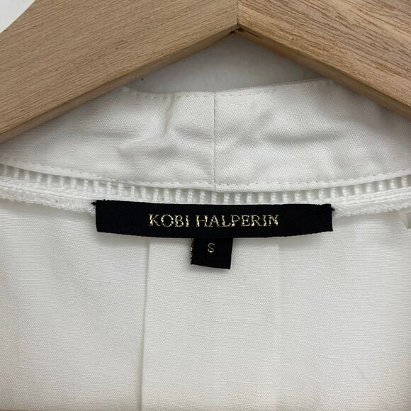 Kobi Halperin Raquel Blouse Tencel-Linen V-Neck Button-Front Sleeveless - Small - Picture 7 of 11